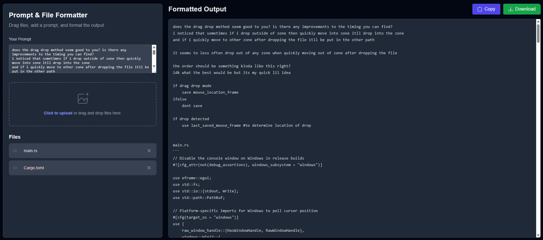 Prompt file adder preview